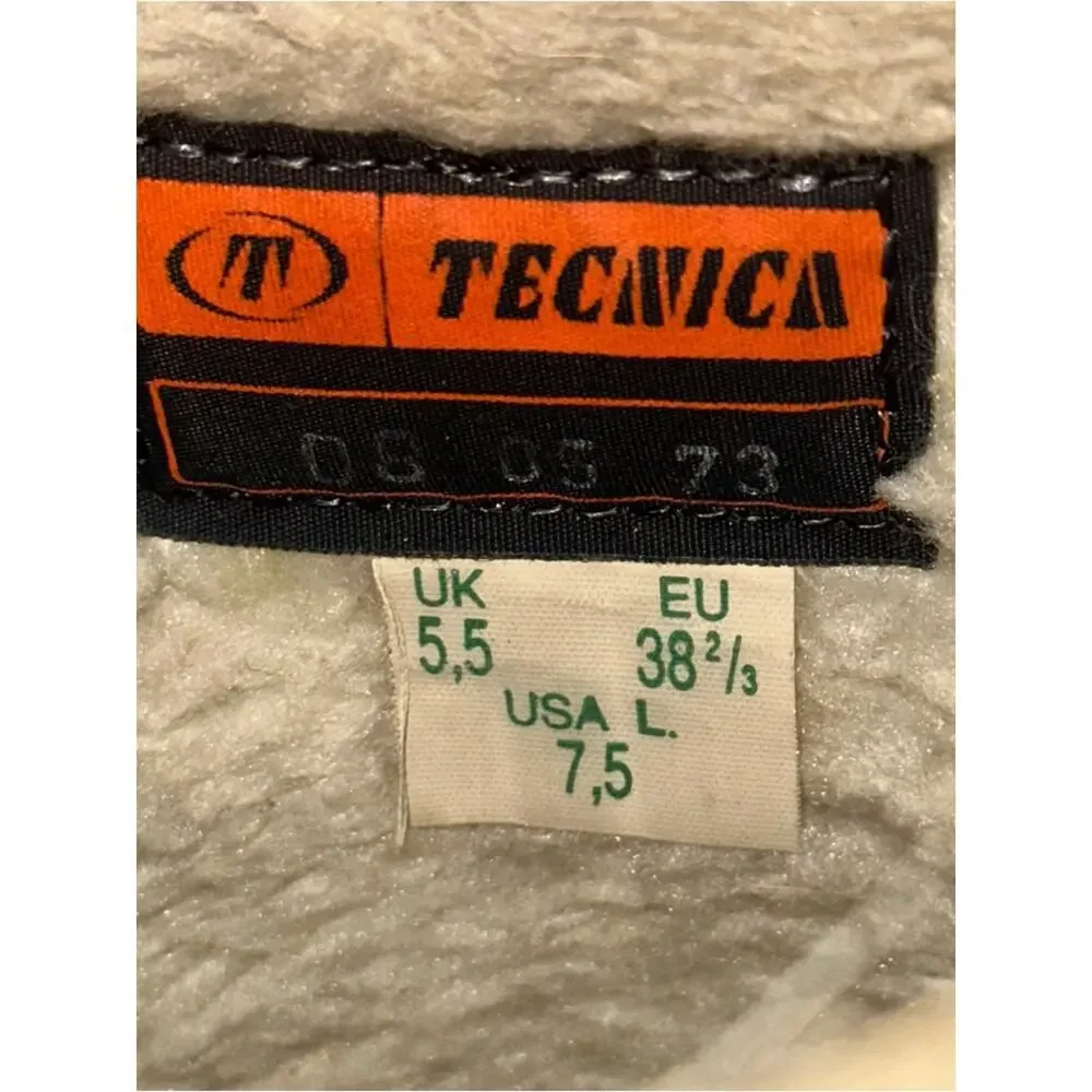 Tecnica Vintage 1973 Sz 7.5 Tan Skandia Pony Hair Fur Trim Mid Calf Winter Boots